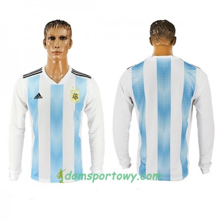 Koszulka Argentyna Domowe Koszulki Piłkarskie Mistrzostwa Świata 2018 Długi Rękaw